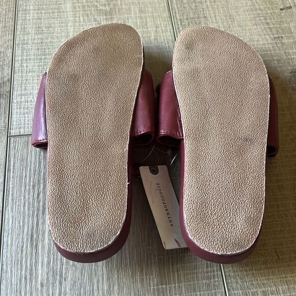 Anthropologie Beaded Slide Sandals Wine Burgundy NWOB US 7 - Picture 5 of 5